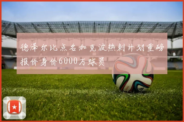 德泽尔比点名加克波热刺计划重磅报价身价6000万球员